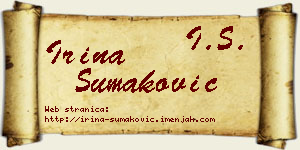 Irina Šumaković vizit kartica